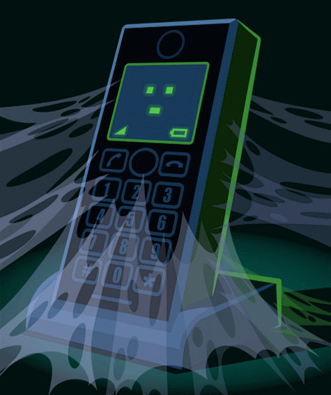 Spooky animated gif of a phone